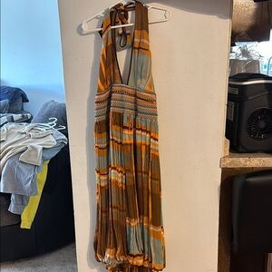 Striped Halter Maxi Dress - Multicolor